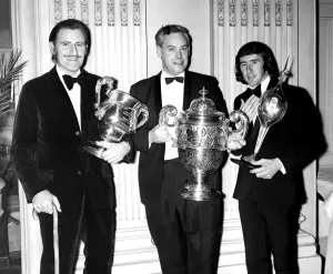 Tocs Prints: R. A. C. Presentation Dinner, Pall Mall, three famous personalities were awarded trophies