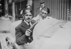 Racing motorist crashes. Signor Foresti, the Italian racing motorist, who made