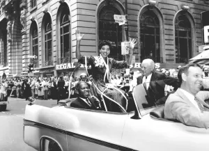 Smiling Prints: A radiant Miss Althea Gibson who became tennis champion by winning the ladies lawn