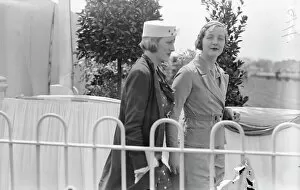 Society Collection: RAF Pageant at Hendon Miss Joan Villiers ( In pillbox hat ) and Hon Unity Mitford