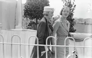 RAF Pageant at Hendon Miss Joan Villiers ( In pillbox hat ) and Hon Unity Mitford