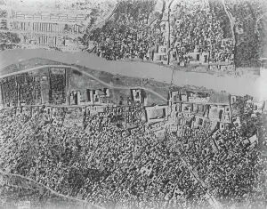 The RAF take over the policing of Iraq. An aerial view of Hillah, about 60 miles