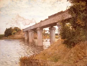 French Prints: The Railway Bridge at Argenteuil, c. 1873-4 (oil on canvas) Artist Monet, Claude