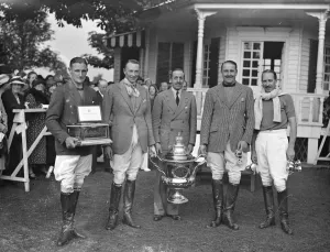 Polo Prints: Ranelagh farm polo club. Kings Coronation Cup Final Left to right -; Sir Ian Walker