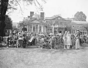 Furniture Prints: Ranelagh Polo club - Tea time on the lawns 25 May 1929