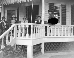 Bowler Hat Prints: At Ranelagh. Princess Viggo of Sweden, Mrs Stobart, and Prince Viggo. 13 July 1924