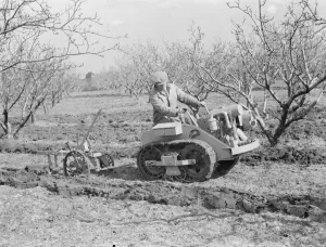 The Ransomes from Ipswich demonstrate their MG2 Motor Garden Cultivator in East Malling