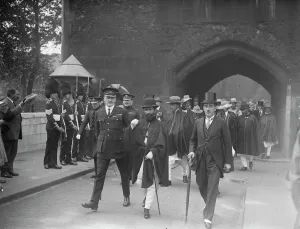Ras Tafari at the Tower of London. The Regent of Abyssinia paid a visit of inspection