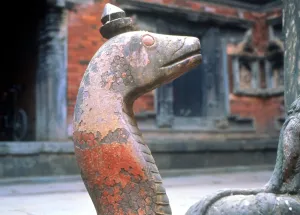 Rearing snake (naga) around the Buddhist well, or royal bath (dated circa 1670 Rearing snake (naga) around the Buddhist well, or royal bath (dated circa 1670