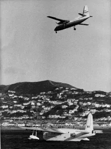 A recent picture taken in Wellington Harbour shows a short Sunderland flying boat