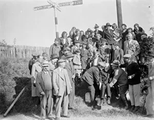 Sign Collection: A rector gets the bumps from a crowd in Longfield, Kent. 1938
