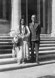 Costume Prints: Red Indian Princess goes to Rome to learn singing. 22 October 1934