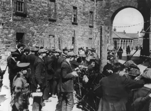 Relatives allowed to visit the prisoners in the Richmond Barracks, Dublin, three times a week