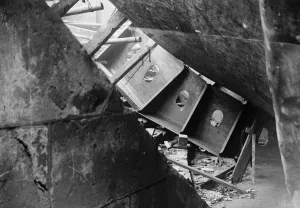 Remarkable device to preserve HMS Victory in dry dock at Portsmouth, England, Showing