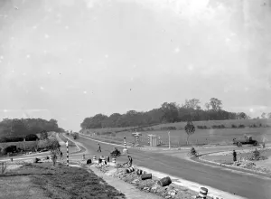 Repairs at Sidcup by pass crossing in Kent. 29 October 1934