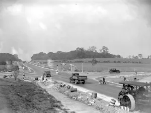 Repairs at Sidcup by pass crossing in Kent. 29 October 1934