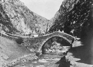 Republic of Andorra. The bridge and canyon of Sant Antoni. It is said that
