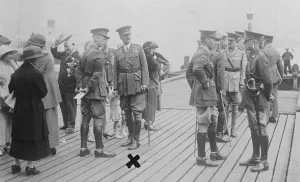 The retirement of Sir John Fowles as British Commander in Chief in China. Maj Gen