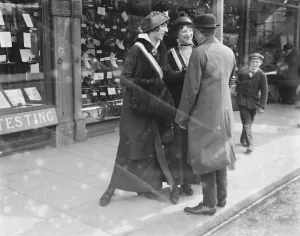 British Army Prints: Revue girls recruiting for the army at Tottenham