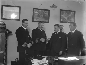 Rewards for rescue from derelict schooner Presentations were made at the office