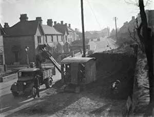 Street Collection: Road works at Swanley - widening the road. 1938
