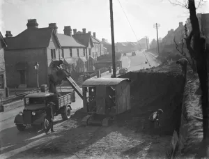 Road works at Swanley - widening the road. 1938