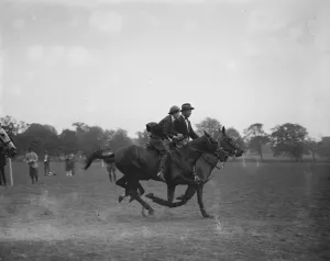 Helmet Prints: Roehampton Club Pony Gymkhana Major J N Morrison and Miss M V Faber winning