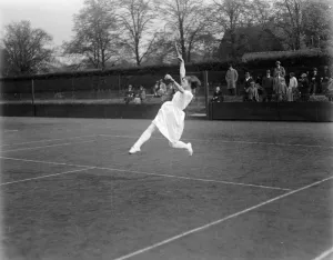 Roehampton Hard Court lawn Tennis in London Miss E Collyer playing the ladies doubles 27