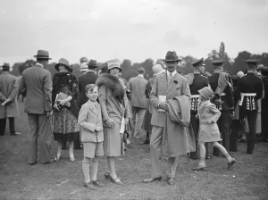 Event Prints: At the Roehampton Pony Gymkhana - Lady Zia Richardson and her son Alex with Major