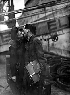 Romance as the Cunard White Star Liner Queen Elizabeth completes last