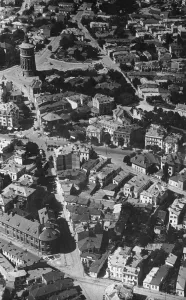 Aerial View Prints: Romania, Bucharest. An aerial view showing the Boulevard Pache Protopascu