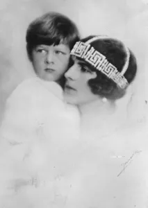 Romanias new crown prince. Prince Michael with his mother 16 January 1926