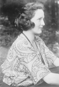 Romantic xmas bride. Mlle Elsa Brand, of St Gall, Switzerland, who in defiance