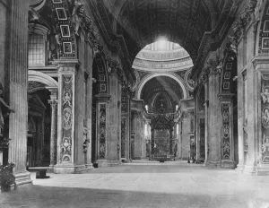 Interior Prints: Rome Papal Basilica of Saint Peter in the Vatican Italy 25 January 1922