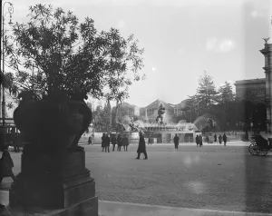 Rome - The Piazza showing the beautiful fountain The Fountain of the Naiads