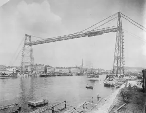 Framed Print : Rouens most useful bridge. An interesting picture of the great Transbordeur