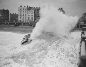 Rough Seas at Brighton, Sussex. 14th December 1936