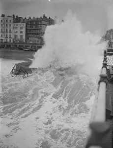 Rough Seas at Brighton, Sussex. 14th December 1936