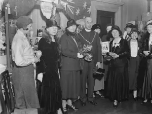 Round the Empire sale opens. Lady Ryrie, wife of Sir Granville Ryrie High Commissioner