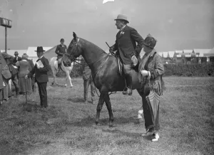 Mounted Prints: The Royal Agricultural Show at Leicester. Lady Augusta Fane talking to Sir Gilbert