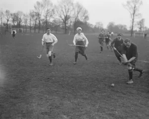 Sportswomen Prints: Royal Airforce mixed hockey at RAF Uxbridge 2 March 1919