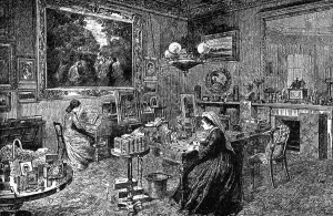 Engraving Prints: Royal Apartments HMs Sitting Room at Osborne House, Isle of Wight