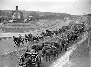 Horse Collection: Royal Army Route March at Farningham, Kent. 1934