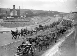 Parade Prints: Royal Army Route March at Farningham, Kent. 1934