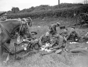 Soldier Prints: Royal Army Route March. Feeding. 1934