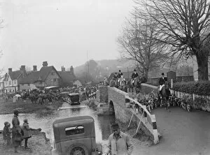Animal Collection: Royal Artillery Draghunt crossing the bridge over the Darent at Eynsford