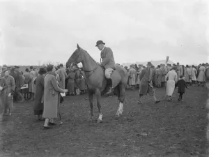 Royal Artillery Point to Point at Green Street Green. Sir Waldron on horseback