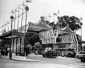 Monarch Prints: The Royal Borough Decorated For Coronation Elaborate decorations span the roadway