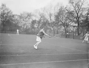 Royal Botanic societys tennis tournament Miss Eileen Bennett in play 7 May 1925