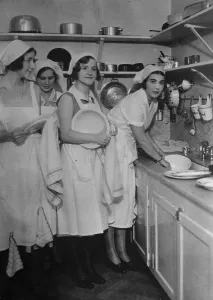 A Royal cook. Princess Ingrid of Sweden, photographed while working at the Cooking